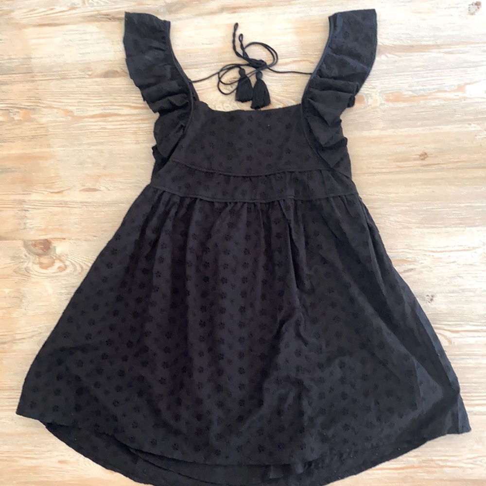 Forever 21 Black Ruffle-Sleeve Mini Dress
